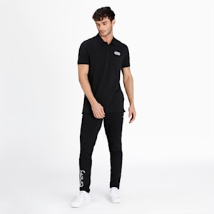 One8 Slim Fit Jacquard Men's Slim Fit Polo, Puma Black, extralarge-IND
