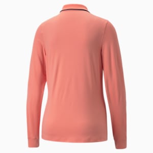 W Cloudspun Long Sleeve Polo, Carnation Pink