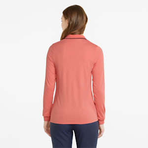 W Cloudspun Long Sleeve Polo, Carnation Pink