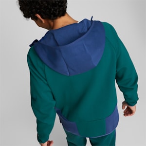 Dime Men's Basketball Jacket, Varsity Green-Blazing Blue