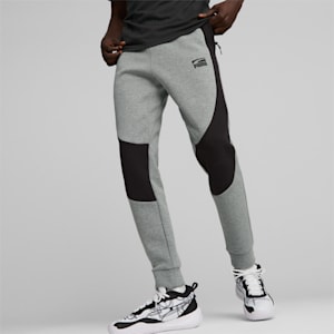 Dime Men's Basketball Pants, Medium Gray Heather-PUMA Black