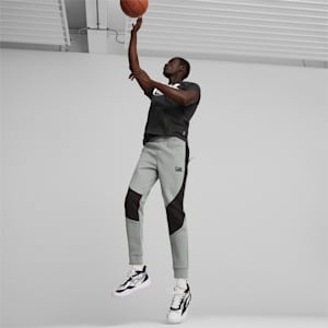 Dime Men's Basketball Pants, Medium Gray Heather-PUMA Black, extralarge