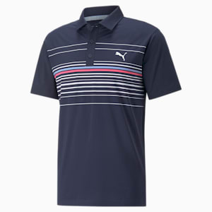 Mattr Canyon Men's Golf Polo Shirt, Navy Blazer-Lavendar Pop