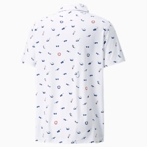 Mattr Sunnies Men's Golf Polo Shirt, Bright White-Bright Cobalt