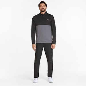 Gamer Colourblock Quarter-Zip Men’s Golf Pullover, Puma Black-QUIET SHADE
