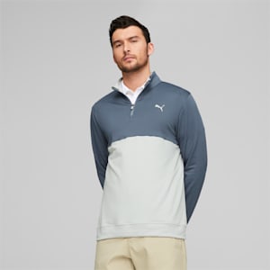 Gamer Colourblock Quarter-Zip Men’s Golf Pullover, Evening Sky-High Rise
