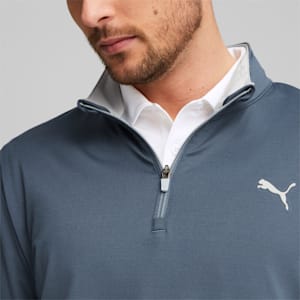 Gamer Colourblock Quarter-Zip Men’s Golf Pullover, Evening Sky-High Rise
