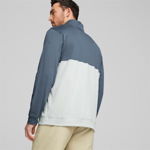 Gamer Colourblock Quarter-Zip Men’s Golf Pullover, Evening Sky-High Rise