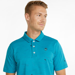メンズ ゴルフ PUMA x ARNOLD PALMER スコアカード ポロシャツ, Algiers Blue-Navy Blazer