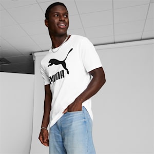 Camiseta Classics con logo para hombre, Puma White-Puma Black, extragrande