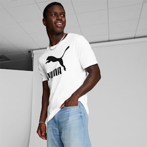 Classics Logo Men's Tee, Puma White-Puma Black, extralarge