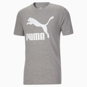 Classics Logo Men's Tee, Medium Gray Heather-Puma White, extralarge