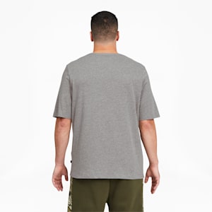 Classics Logo Men's Tee BT, Medium Gray Heather-Puma White, extralarge