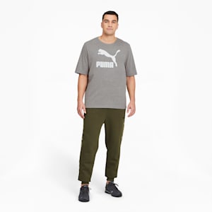 Classics Logo Men's Tee BT, Medium Gray Heather-Puma White, extralarge