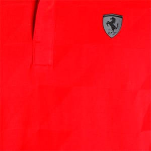 Scuderia Ferrari Style Jacquard Men's Polo Shirt, Rosso Corsa