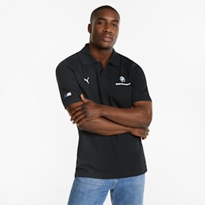 BMW M Motorsport Jacquard Men's Polo Shirt, Cotton Black
