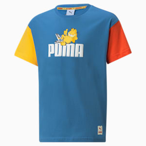 Camiseta de colores combinados PUMA x GARFIELD para niños, Vallarta Blue