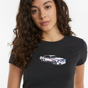 Camiseta estampada BMW M Motorsport Statement para mujer, Cotton Black, extragrande