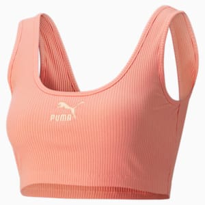 Classics Ribbed Women's Crop Top, Peach Pink