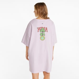 Downtown Graphic T-shirt Women's Dress, Lavender Fog