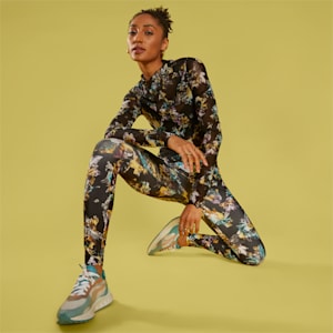Crystal Galaxy Printed High Women's Leggings, Puma Black