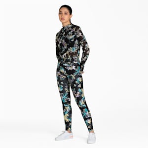 Crystal Galaxy Printed High Women's Leggings, Puma Black