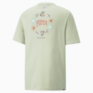 Downtown Graphic Crew Neck Men's  T-shirt, Spring Moss