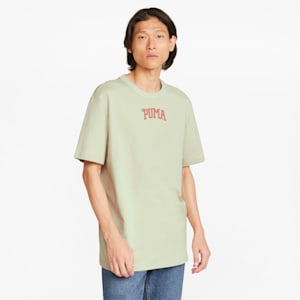 Camiseta estampada con cuello redondo Downtown para hombre, Spring Moss