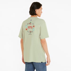 Downtown Graphic Crew Neck Men's  T-shirt, Spring Moss