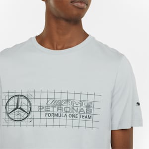 Camiseta con logo Mercedes F1 para hombre, Mercedes Team Silver