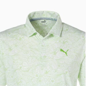 メンズ ゴルフ GUST O WIND ポロシャツ, Bright White-Greenery