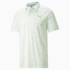 メンズ ゴルフ GUST O WIND ポロシャツ, Bright White-Greenery