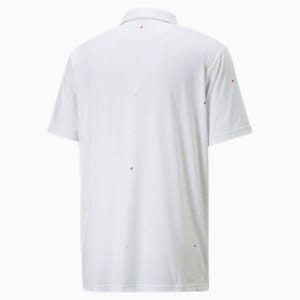 CLOUDSPUN Love Men's Golf Polo Shirt, Bright White-Mustard Seed