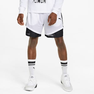 Pick and Roll Men's Basketball Shorts, Puma White-Puma Black