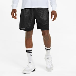 Pick and Roll Men's Basketball Shorts, Puma White-Puma Black