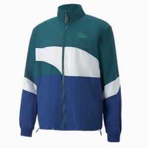 Chamarra de básquetbol Clyde para hombre, Varsity Green-Blazing Blue, extralarge