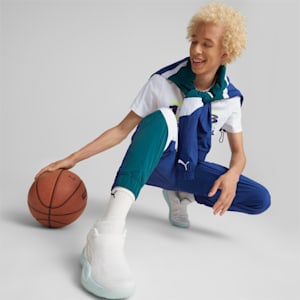 Clyde Men's Basketball Pants, Blazing Blue-Puma White