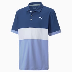 CLOUDSPUN Highway Youth Golf Polo Shirt, Blazing Blue-Lavendar Pop