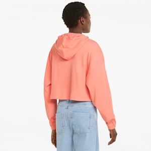Classics Ribbed Women's Hoodie, Peach Pink