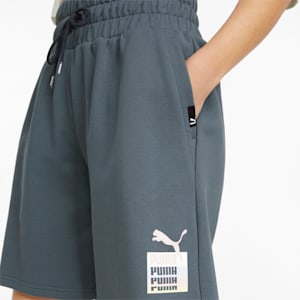 Brand Love High-Waisted Women's Shorts, Dark Slate