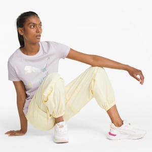 Crystal Galaxy Graphic Women's T-shirt, Lavender Fog