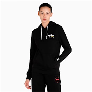 Club Graphic Women's Regular Fit Hoodie, Puma Black, extralarge-IND