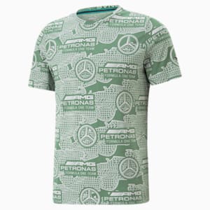 Mercedes AMG Petronas F1 Logo Men's Regular Fit T-Shirt, Deep Forest, extralarge-IND