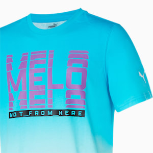 Melo Fade Short Sleeve Men's Basketball Tee, Blue Atoll