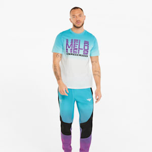 Melo Fade Short Sleeve Men's Basketball Tee, Blue Atoll, extralarge