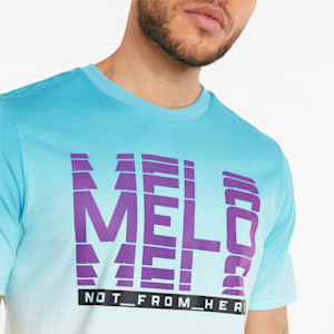 Melo Fade Short Sleeve Men's Basketball Tee, Blue Atoll, extralarge