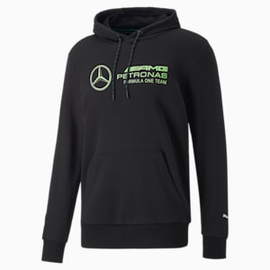 Mercedes AMG Petronas F1 Logo Motorsport Men's Hoodie, Puma Black