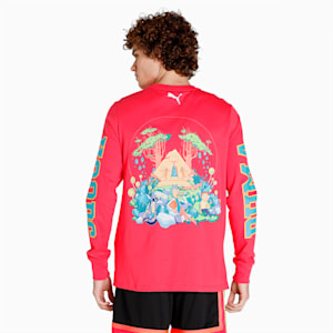 PUMA x RICK AND MORTY Long Sleeve Men's Basketball T-shirt, Nrgy Rose