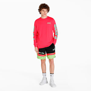 PUMA x RICK AND MORTY Long Sleeve Men's Basketball T-shirt, Nrgy Rose