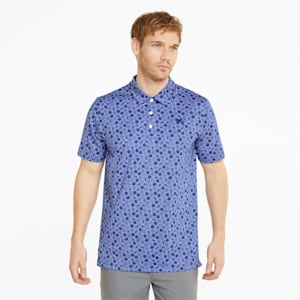 Camiseta tipo polo Mattr Beach Trip para hombre, Lavendar Pop-Blazing Blue